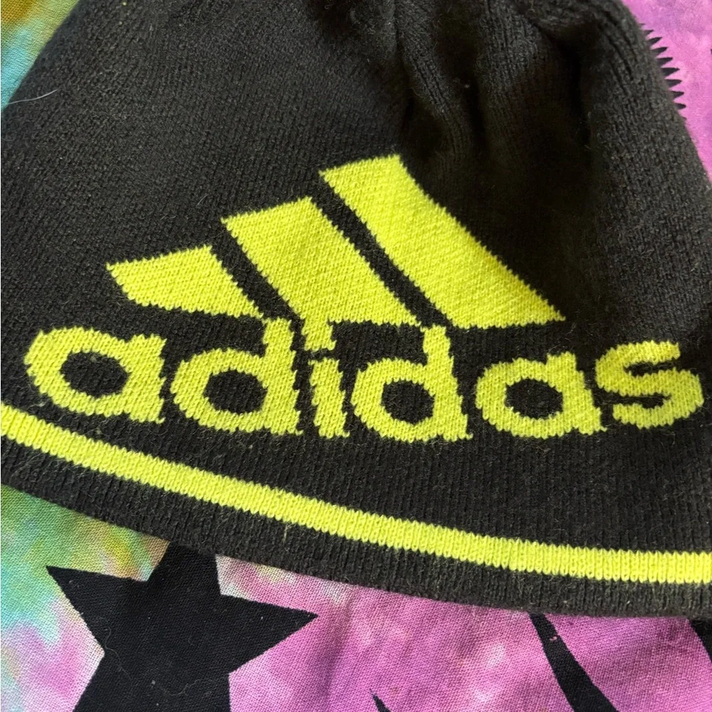 Adidas Black and Yellow Knit Beanie